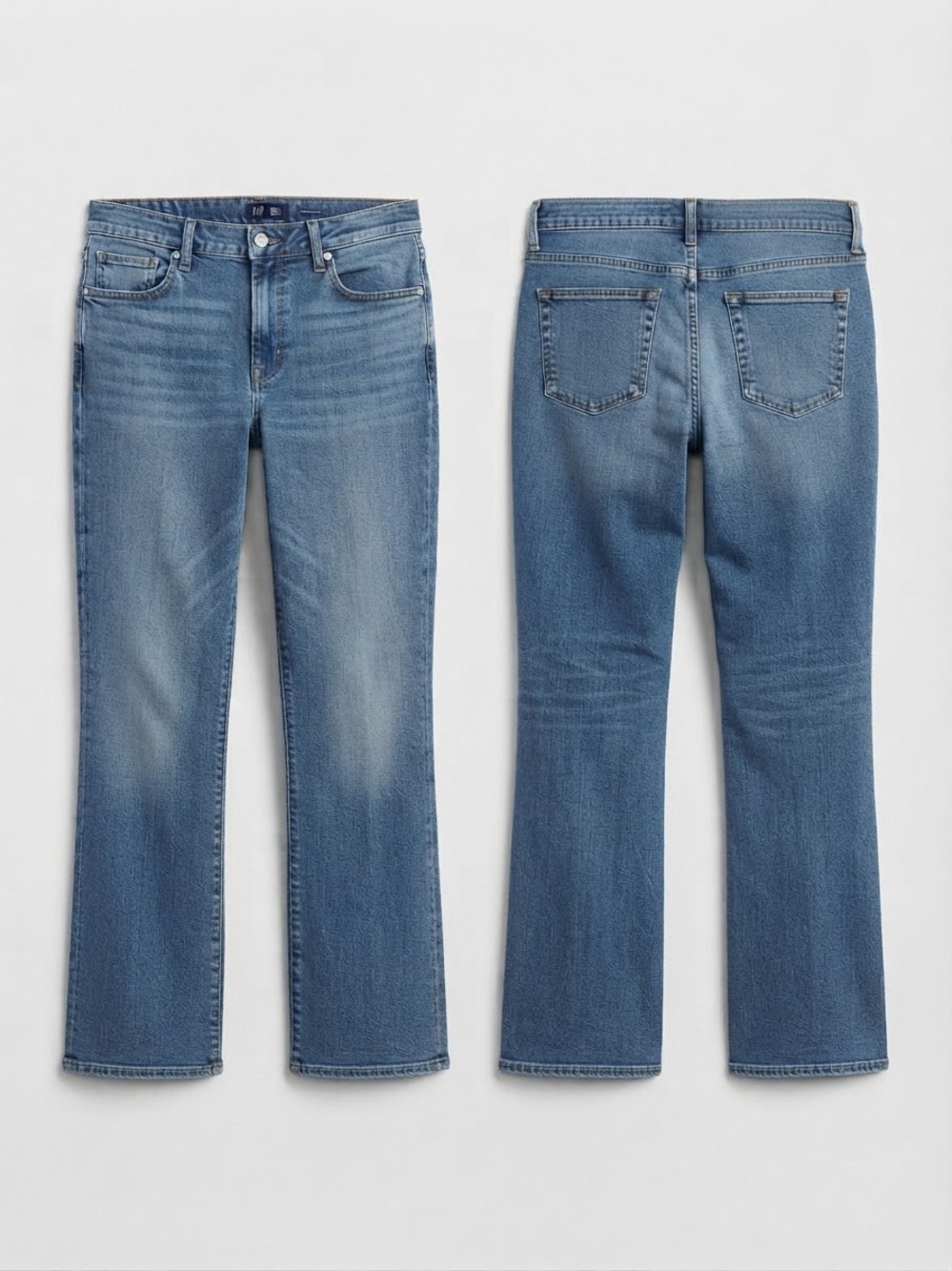 GAP Mid Rise Stretch Bootcut Jeans Medium Wash Long Inseam (Size 12)